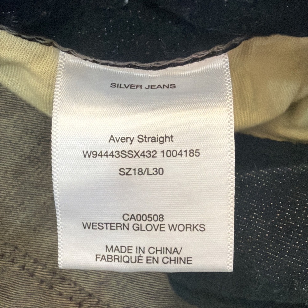 Silver Avery Dark Blue Straight Leg Women's Jeans size 18 length (38.5X29.5) - Picture 10 of 16